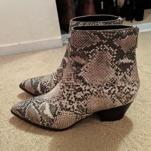 Snakeskin ankle boots